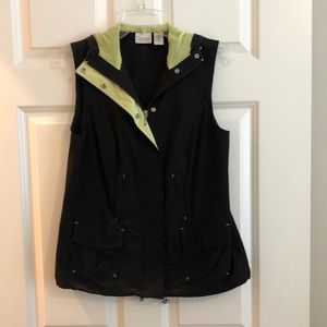 Chico’s black vest with hood